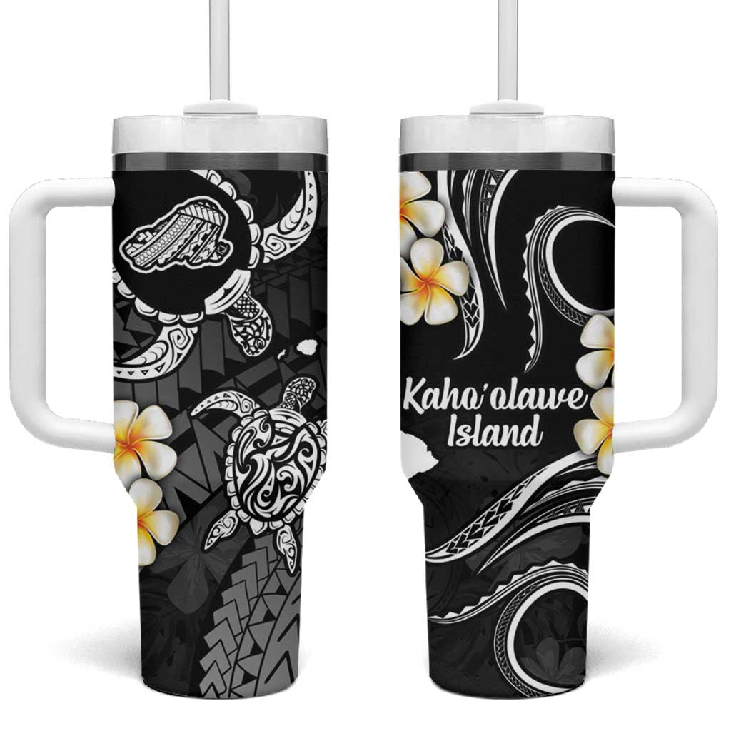 Hawaii Kahoolawe Islands Pacific Plumeria Tumbler With Handle White Polynesian Tattoo LT9 One Size: 40 oz White - Polynesian Pride