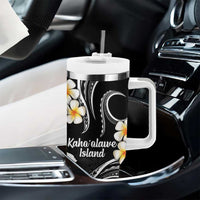 Hawaii Kahoolawe Islands Pacific Plumeria Tumbler With Handle White Polynesian Tattoo LT9 - Polynesian Pride