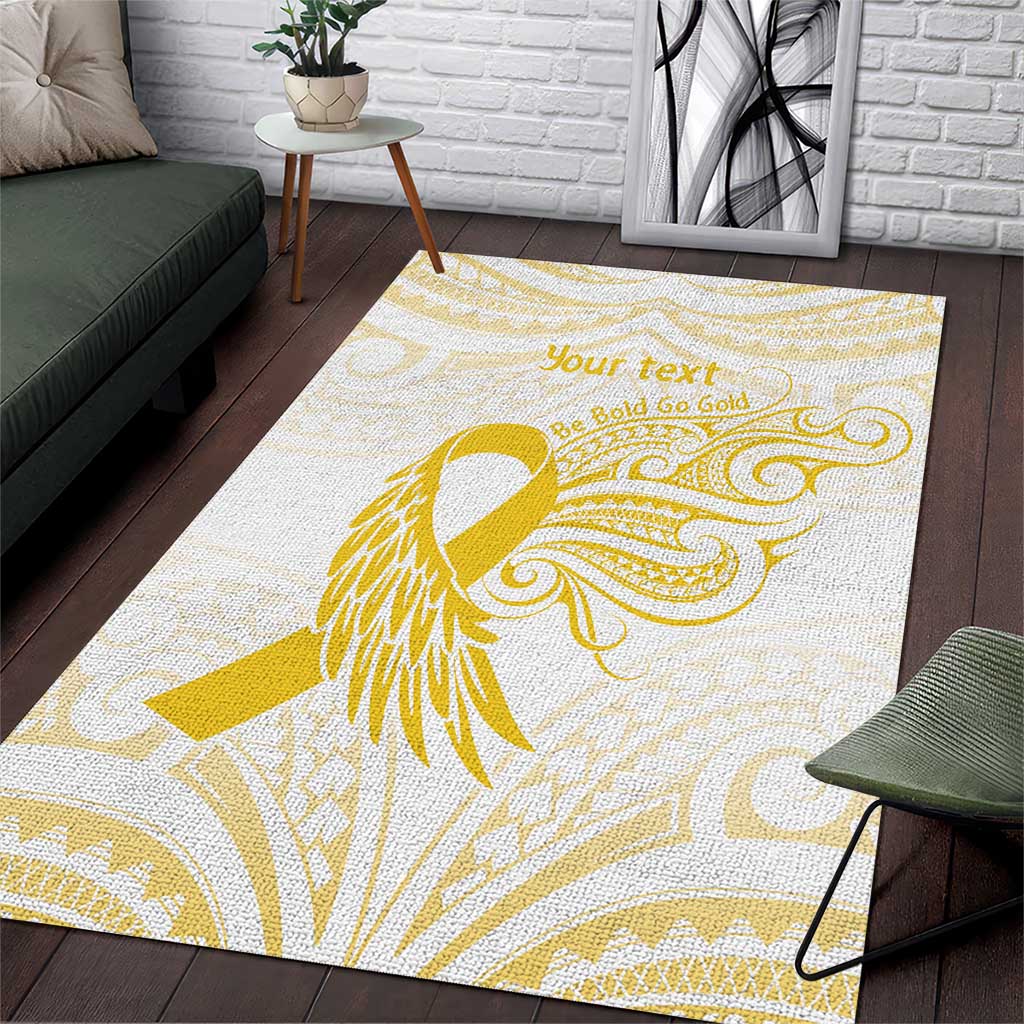 Be Bold Go Gold Polyneisan Ribbon Childhood Personalised Area Rug LT9 Gold - Polynesian Pride