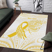 Be Bold Go Gold Polyneisan Ribbon Childhood Personalised Area Rug LT9 Gold - Polynesian Pride