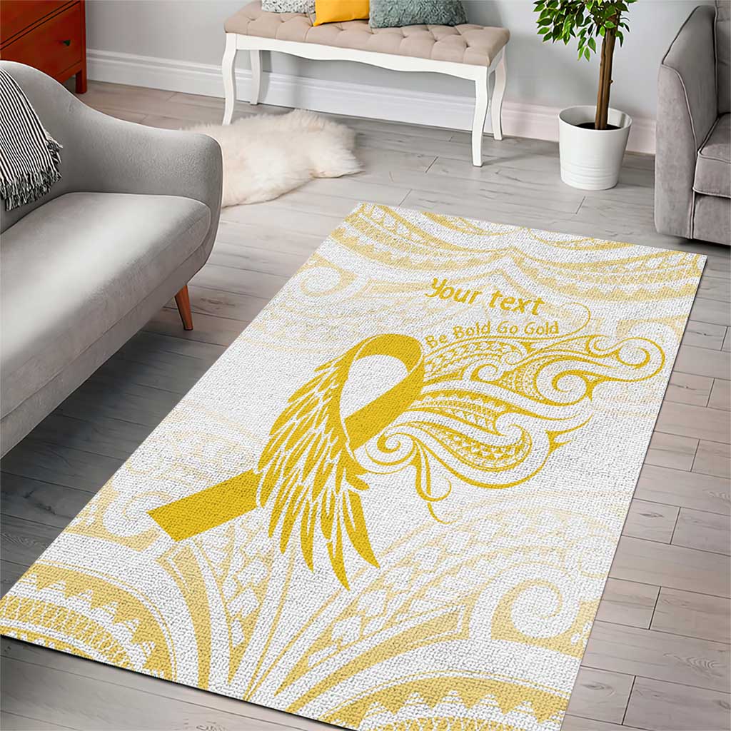 Be Bold Go Gold Polyneisan Ribbon Childhood Personalised Area Rug LT9 - Polynesian Pride