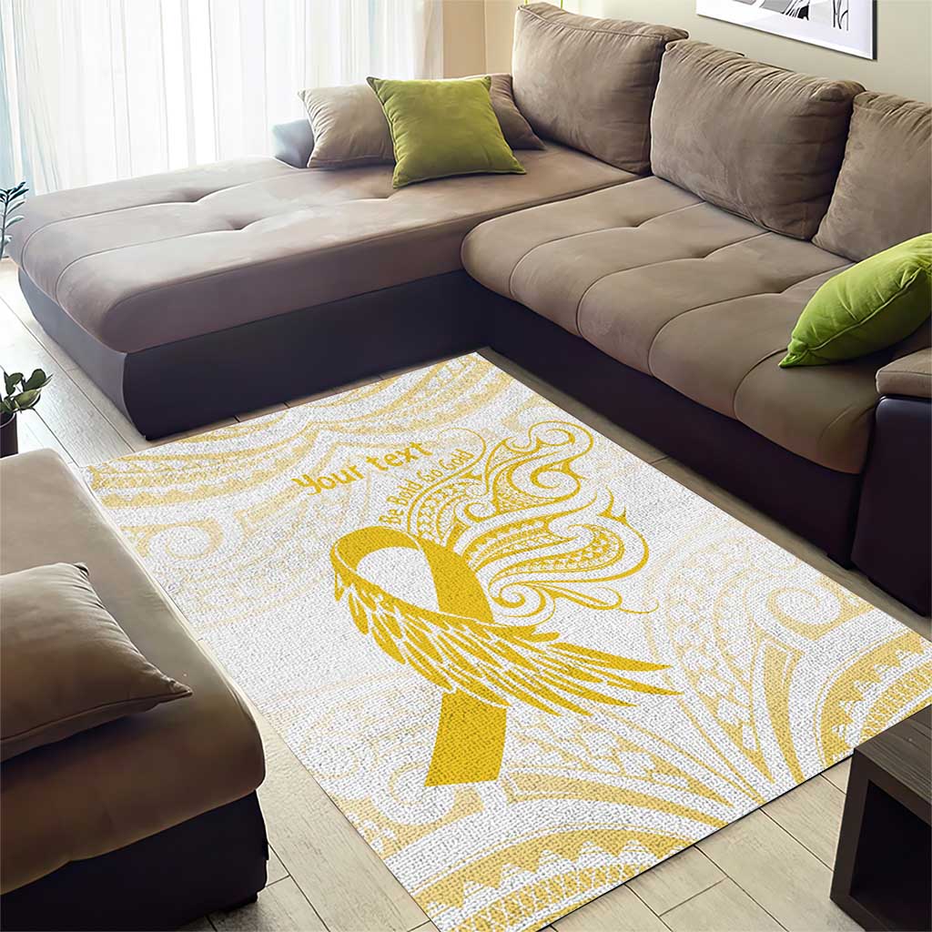 Be Bold Go Gold Polyneisan Ribbon Childhood Personalised Area Rug LT9 - Polynesian Pride