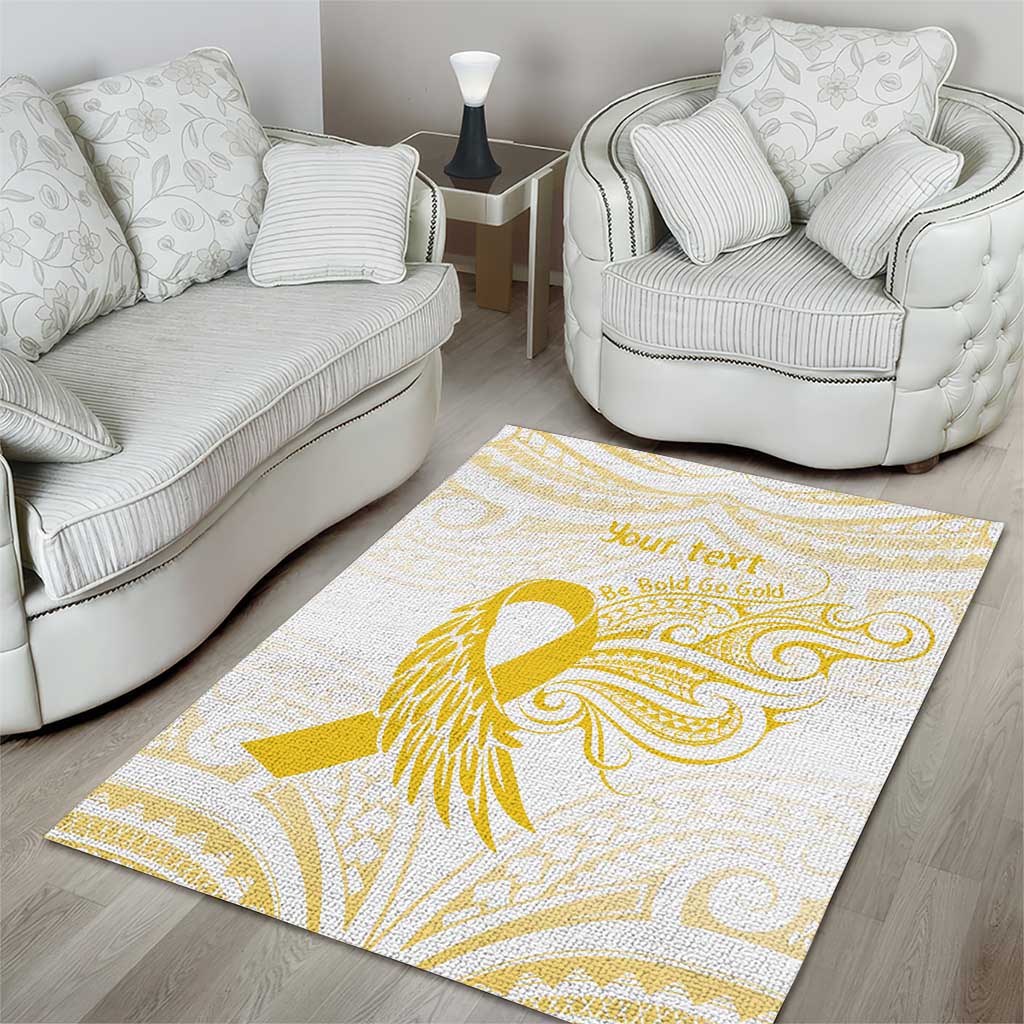 Be Bold Go Gold Polyneisan Ribbon Childhood Personalised Area Rug LT9 - Polynesian Pride