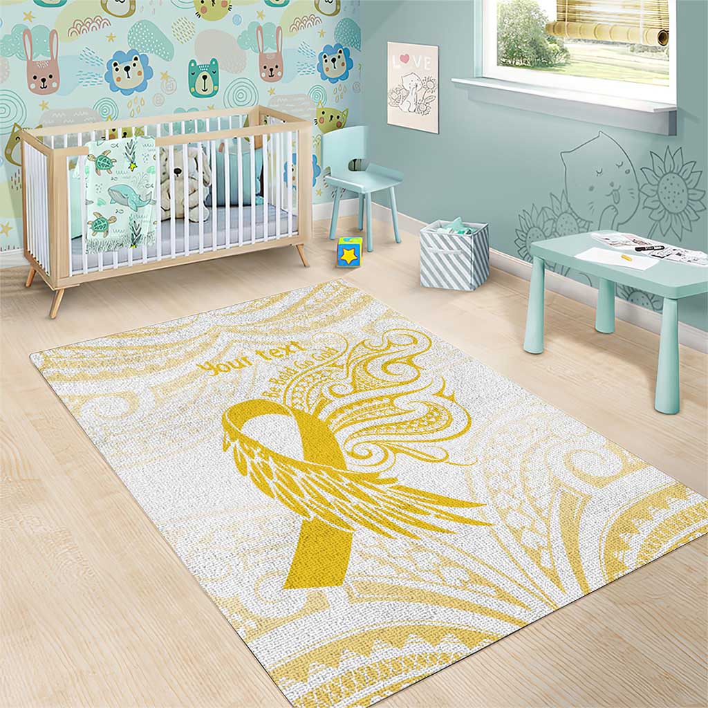 Be Bold Go Gold Polyneisan Ribbon Childhood Personalised Area Rug LT9 - Polynesian Pride