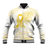 Be Bold Go Gold Polyneisan Ribbon Childhood Personalised Baseball Jacket LT9 Unisex Gold - Polynesian Pride