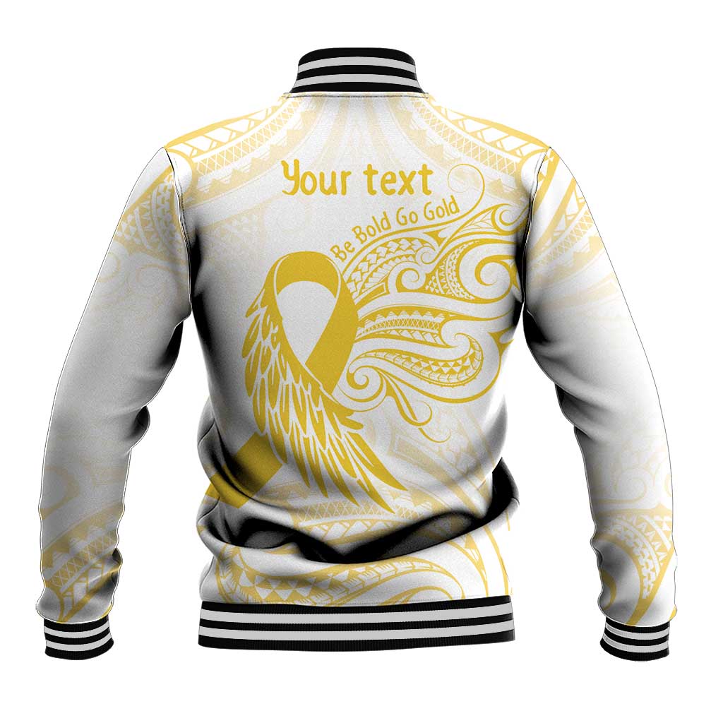 Be Bold Go Gold Polyneisan Ribbon Childhood Personalised Baseball Jacket LT9 - Polynesian Pride