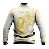 Be Bold Go Gold Polyneisan Ribbon Childhood Personalised Baseball Jacket LT9 - Polynesian Pride