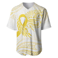 Be Bold Go Gold Polyneisan Ribbon Childhood Personalised Baseball Jersey LT9 Gold - Polynesian Pride
