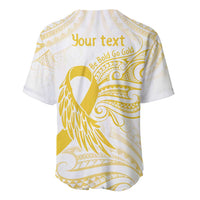 Be Bold Go Gold Polyneisan Ribbon Childhood Personalised Baseball Jersey LT9 - Polynesian Pride