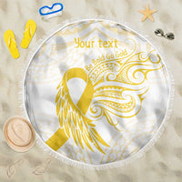 Be Bold Go Gold Polyneisan Ribbon Childhood Personalised Beach Blanket LT9 One Size 150cm Gold - Polynesian Pride