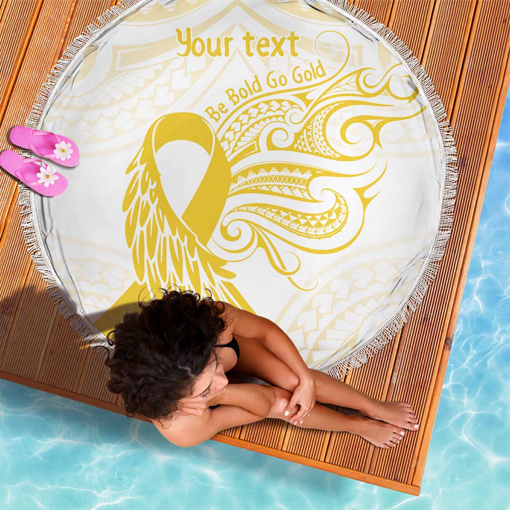 Be Bold Go Gold Polyneisan Ribbon Childhood Personalised Beach Blanket LT9 - Polynesian Pride