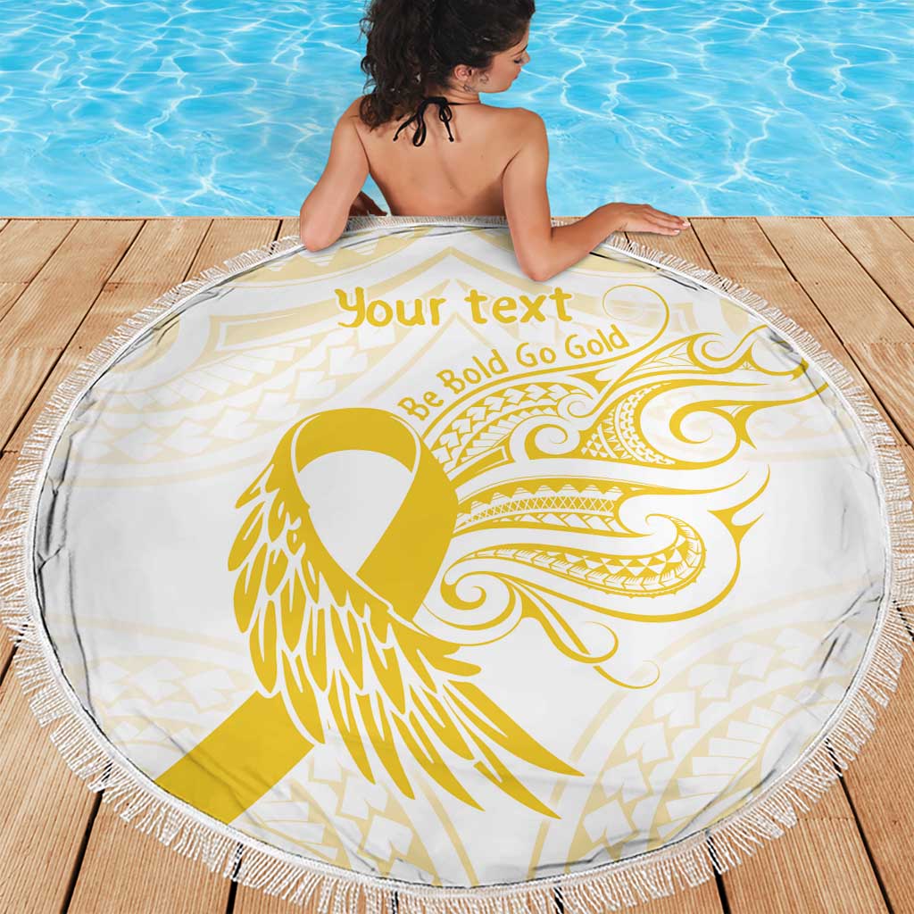 Be Bold Go Gold Polyneisan Ribbon Childhood Personalised Beach Blanket LT9 - Polynesian Pride