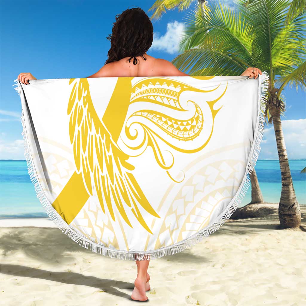 Be Bold Go Gold Polyneisan Ribbon Childhood Personalised Beach Blanket LT9 - Polynesian Pride