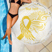 Be Bold Go Gold Polyneisan Ribbon Childhood Personalised Beach Blanket LT9 - Polynesian Pride