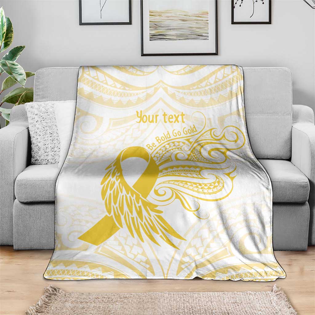 Be Bold Go Gold Polyneisan Ribbon Childhood Personalised Blanket LT9 - Polynesian Pride