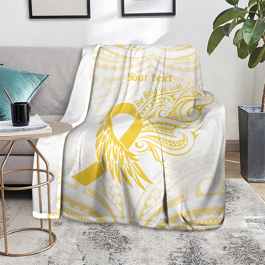 Be Bold Go Gold Polyneisan Ribbon Childhood Personalised Blanket LT9 - Polynesian Pride