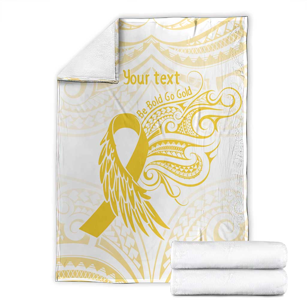 Be Bold Go Gold Polyneisan Ribbon Childhood Personalised Blanket LT9 - Polynesian Pride