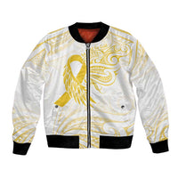 Be Bold Go Gold Polyneisan Ribbon Childhood Personalised Bomber Jacket LT9 Unisex Gold - Polynesian Pride