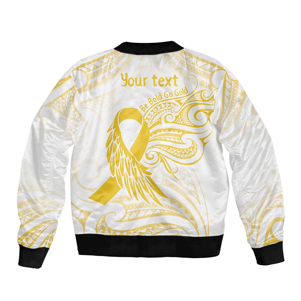 Be Bold Go Gold Polyneisan Ribbon Childhood Personalised Bomber Jacket LT9 - Polynesian Pride