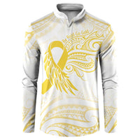 Be Bold Go Gold Polyneisan Ribbon Childhood Personalised Button Sweatshirt LT9 Gold - Polynesian Pride