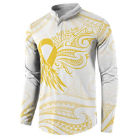 Be Bold Go Gold Polyneisan Ribbon Childhood Personalised Button Sweatshirt LT9 - Polynesian Pride