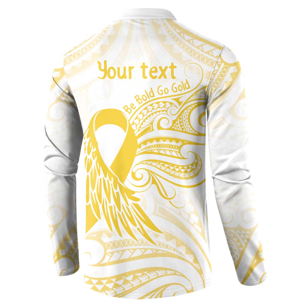 Be Bold Go Gold Polyneisan Ribbon Childhood Personalised Button Sweatshirt LT9 - Polynesian Pride