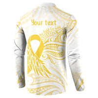 Be Bold Go Gold Polyneisan Ribbon Childhood Personalised Button Sweatshirt LT9 - Polynesian Pride