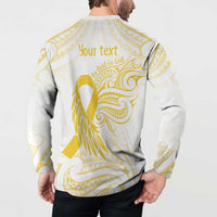 Be Bold Go Gold Polyneisan Ribbon Childhood Personalised Button Sweatshirt LT9 - Polynesian Pride