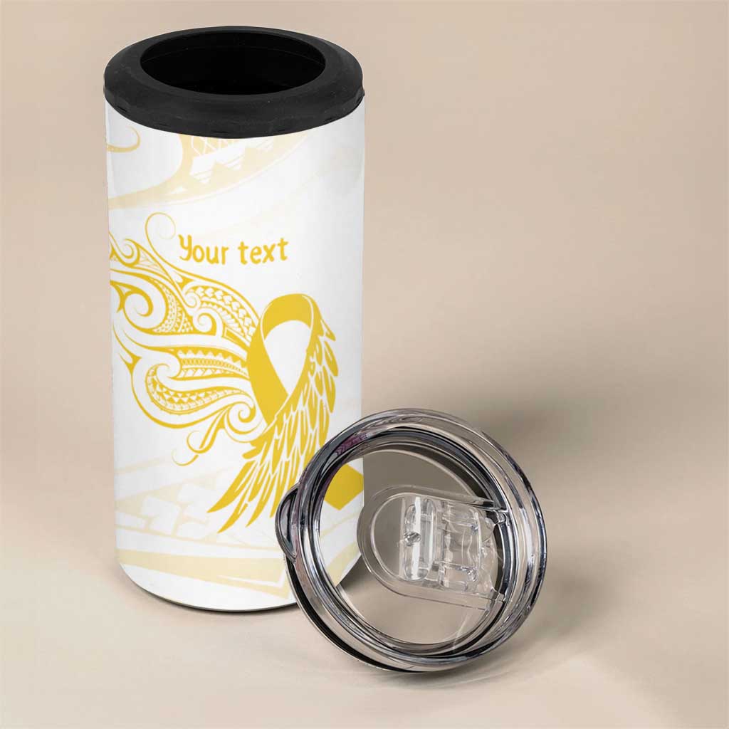 Be Bold Go Gold Polyneisan Ribbon Childhood Personalised 4 in 1 Can Cooler Tumbler LT9 - Polynesian Pride
