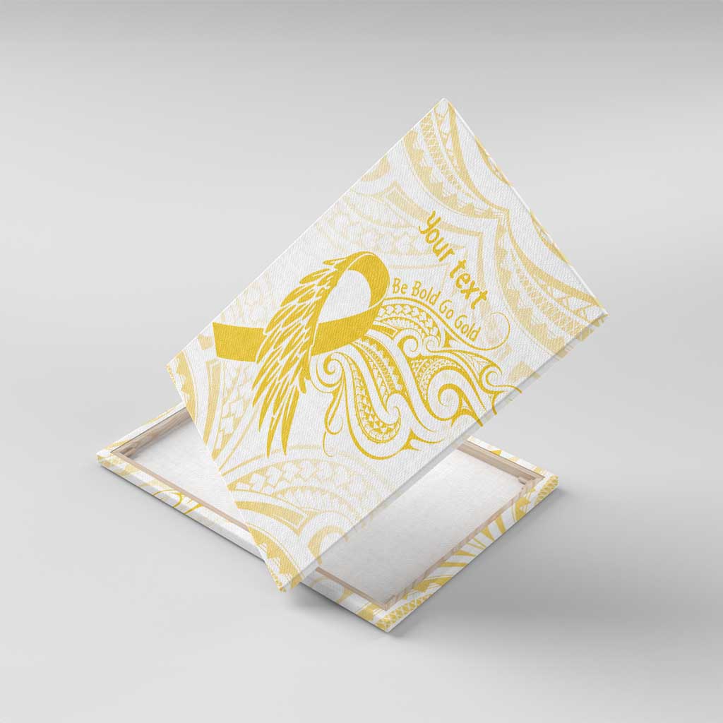 Be Bold Go Gold Polyneisan Ribbon Childhood Personalised Canvas Wall Art LT9 With Frame Gold - Polynesian Pride