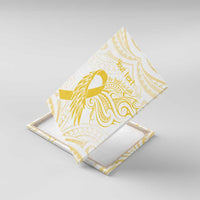 Be Bold Go Gold Polyneisan Ribbon Childhood Personalised Canvas Wall Art LT9 With Frame Gold - Polynesian Pride