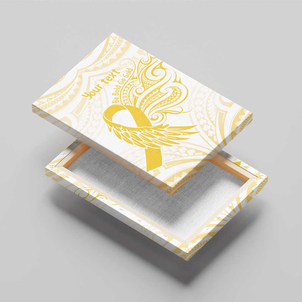 Be Bold Go Gold Polyneisan Ribbon Childhood Personalised Canvas Wall Art LT9 - Polynesian Pride