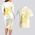 Be Bold Go Gold Polyneisan Ribbon Childhood Personalised Couples Matching Long Sleeve Bodycon Dress and Hawaiian Shirt