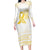 Be Bold Go Gold Polyneisan Ribbon Childhood Personalised Family Matching Long Sleeve Bodycon Dress and Hawaiian Shirt