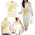 Be Bold Go Gold Polyneisan Ribbon Childhood Personalised Family Matching Off The Shoulder Long Sleeve Dress and Hawaiian Shirt