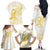 Be Bold Go Gold Polyneisan Ribbon Childhood Personalised Family Matching Off The Shoulder Long Sleeve Dress and Hawaiian Shirt