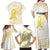 Be Bold Go Gold Polyneisan Ribbon Childhood Personalised Family Matching Off Shoulder Maxi Dress and Hawaiian Shirt