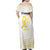 Be Bold Go Gold Polyneisan Ribbon Childhood Personalised Family Matching Off Shoulder Maxi Dress and Hawaiian Shirt