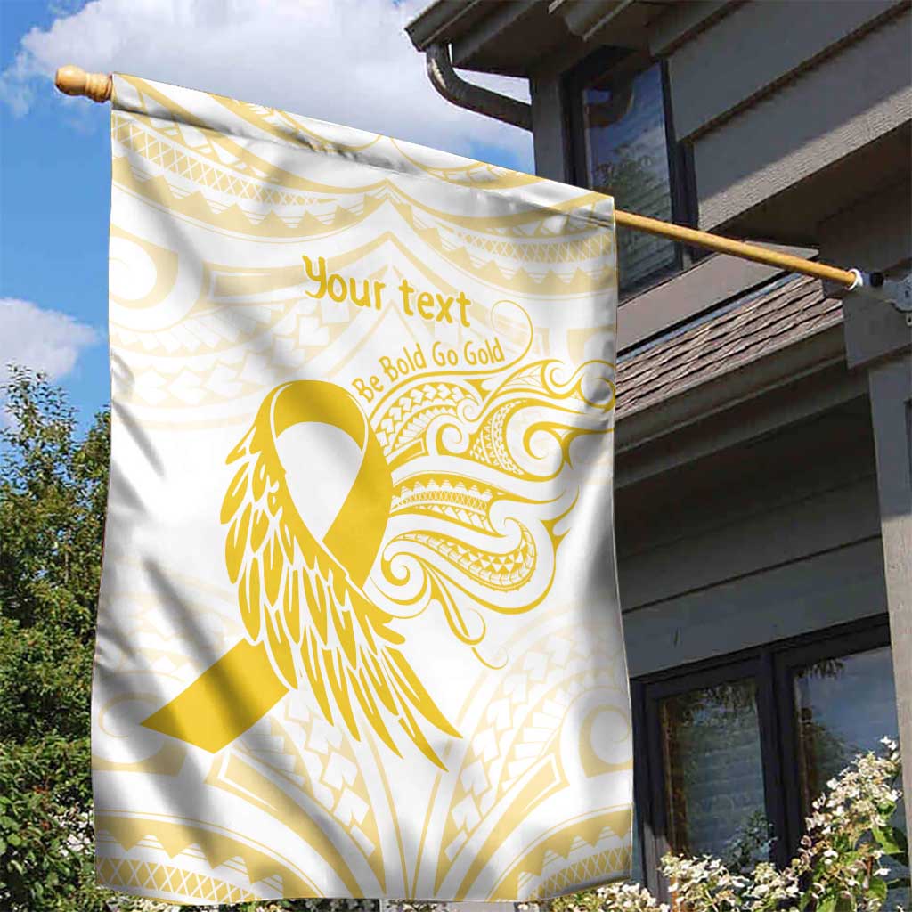 Be Bold Go Gold Polyneisan Ribbon Childhood Personalised Garden Flag LT9 - Polynesian Pride