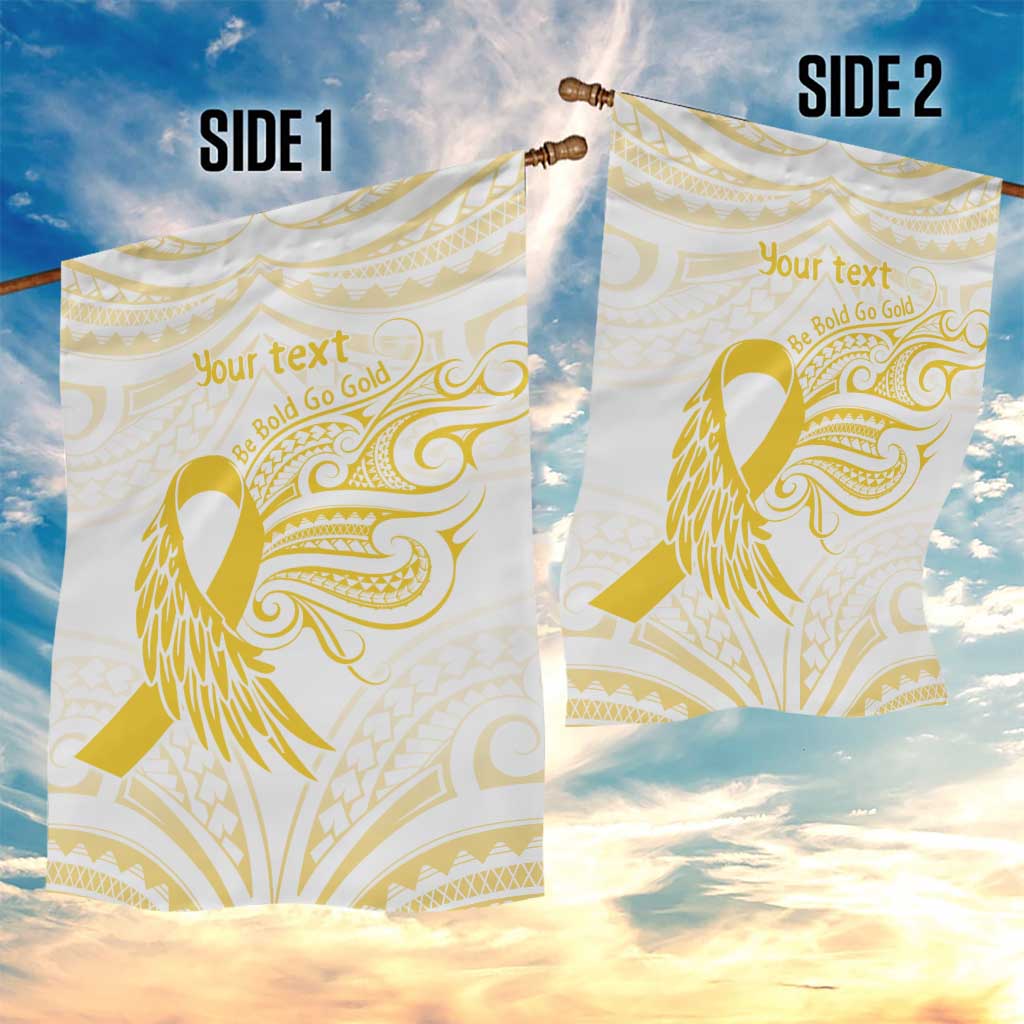 Be Bold Go Gold Polyneisan Ribbon Childhood Personalised Garden Flag LT9 - Polynesian Pride