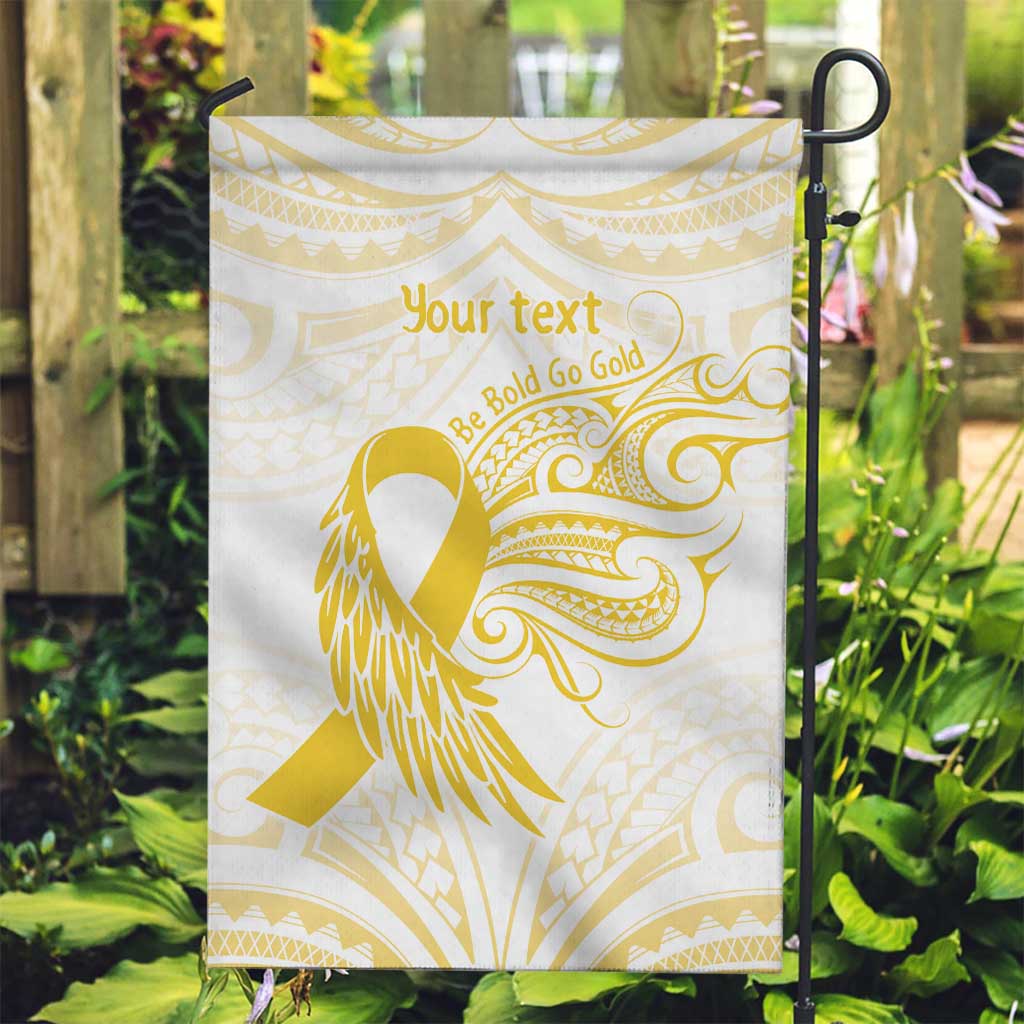 Be Bold Go Gold Polyneisan Ribbon Childhood Personalised Garden Flag LT9 Garden Flag Gold - Polynesian Pride