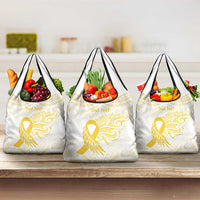 Be Bold Go Gold Polyneisan Ribbon Childhood Personalised Grocery Bag LT9 3-pack One Size Gold - Polynesian Pride