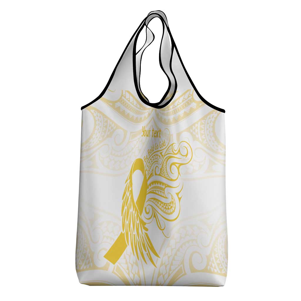 Be Bold Go Gold Polyneisan Ribbon Childhood Personalised Grocery Bag LT9 - Polynesian Pride