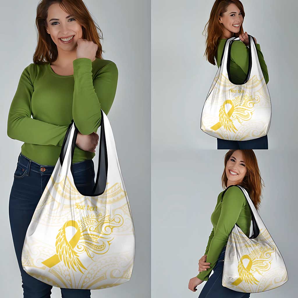 Be Bold Go Gold Polyneisan Ribbon Childhood Personalised Grocery Bag LT9 - Polynesian Pride