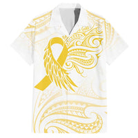 Be Bold Go Gold Polyneisan Ribbon Childhood Personalised Hawaiian Shirt LT9 Gold - Polynesian Pride