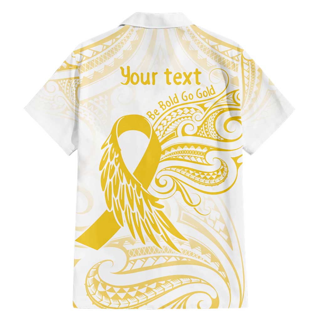 Be Bold Go Gold Polyneisan Ribbon Childhood Personalised Hawaiian Shirt LT9 - Polynesian Pride