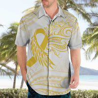Be Bold Go Gold Polyneisan Ribbon Childhood Personalised Hawaiian Shirt LT9 - Polynesian Pride