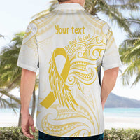 Be Bold Go Gold Polyneisan Ribbon Childhood Personalised Hawaiian Shirt LT9 - Polynesian Pride