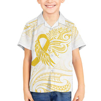 Be Bold Go Gold Polyneisan Ribbon Childhood Personalised Hawaiian Shirt LT9 - Polynesian Pride