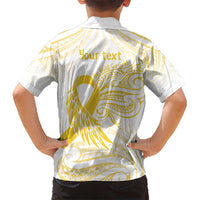 Be Bold Go Gold Polyneisan Ribbon Childhood Personalised Hawaiian Shirt LT9 - Polynesian Pride